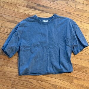Zara Denim Blue Short Sleeve Tee